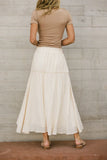 Phillipa Pleated Maxi Skirt in Cream FINAL SALE