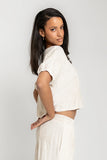 Kortney Floral Oversized Top in Natural