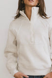 Krista Half Zip in Bone FINAL SALE