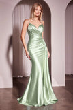Brooklyn Gown Satin Fit Flare Formal Evening Dress