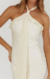 LUMIÈRE HALTER MAXI DRESS BUTTER YELLOW