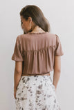 Pax Smocked Blouse in Rust FINAL SALE