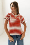 Walker Scalloped Top in Marsala