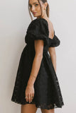 Elodie Floral Babydoll Dress in Black FINAL SALE