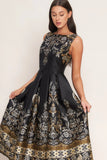 BAROQUE SPELL BLACK MIDI DRESS