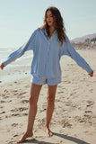Lena Button Up in Blue FINAL SALE
