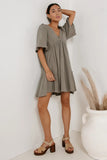 Slow It Down Mini Dress in Sage FINAL SALE