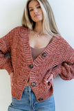 Brett Oversized Cardigan in Brick FINAL SALE