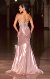 Ivanna Gown High Shine Crystal Embellished Strapless Dress