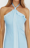 LUMIÈRE HALTER MAXI DRESS BABY BLUE