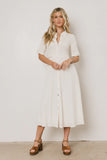 Nicole Smocked Maxi Dress in Cream FINAL SALE