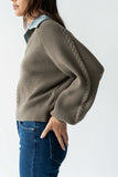 Melissa Contrast Sweater in Olive