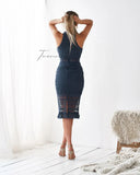 RIVERS MIDI DRESS STEEL BLUE