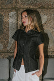 Briley Denim Button Up in Black