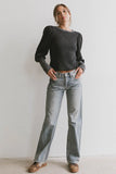 Lettie Waffle Knit Top in Black FINAL SALE