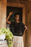 Soraya Sheer Sweater Top in Black FINAL SALE