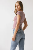 Trisha Striped Top in Red