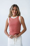 Lilah Reverse Seam Tank in Red