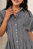 Erica Button Front Mini Dress in Grey FINAL SALE