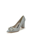Gold Crystal Pumps with Rhinestone