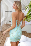 4219 Primavera Strapless Beaded Corset Mini Dress
