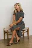 Hudson Striped T Shirt Dress in Black FINAL SALE