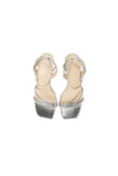 Metallic Strappy Block Heel Sandals