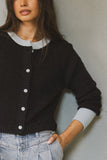 Ella Contrast Cardigan in Navy FINAL SALE