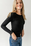 Mia Button Up Top in Black FINAL SALE