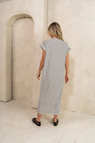 Esme Striped Maxi Dress in Black FINAL SALE