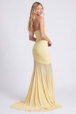 Strapless Daffodil Mermaid Long Formal Dress