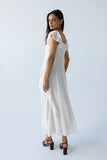Quinton Ruffle Maxi Dress in Cream