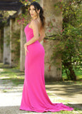 Cameron One Shoulder Gown Hot Pink Bodycon Dress