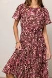 Mary Anne Floral Midi Dress in Brown FINAL SALE
