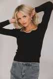 Hazel Ribbed Sweater in Black FINAL SALE