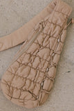 Aliyah Quilted Sling Bag in Tan
