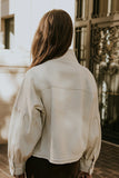 Sasha Denim Jacket in Cream FINAL SALE