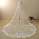 Vintage Lace Trim Transparent Wedding Veil Bridal Veil