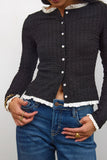 Sierra Lace Trim Blouse in Black FINAL SALE