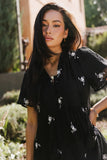Flynn Embroidered Maxi Dress in Black FINAL SALE