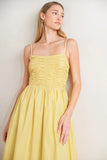LEMON KISS BUTTER YELLOW MIDI DRESS
