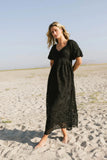 Devon Eyelet Lace Maxi Dress in Black FINAL SALE