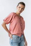 Benny Gingham Blouse in Pink