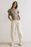 Whit Smocked Blouse in Olive FINAL SALE