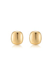 Minimal Curved Square Stud Earrings