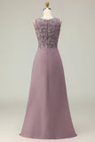 2 Piece Dusk A Line Appliqued Long Mother of the Bride Dress with Cape