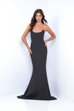 Daris Gown Black Cat Eye Scoop Neckline Dress