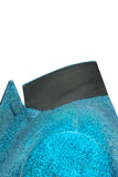 Mens Peacock Blue Sparkly Peak Lapel One Button 2 Piece Prom Suits