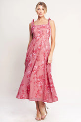ROMANTIC CANOPY PINK MIDI DRESS