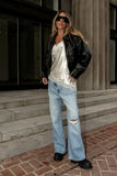 Lyla Crossover Wide Leg Jeans